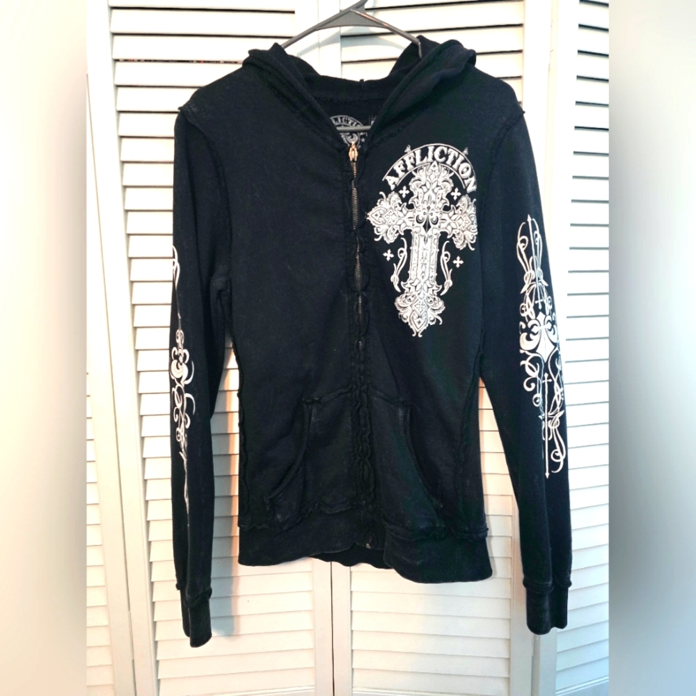 Affliction zipped hoodie